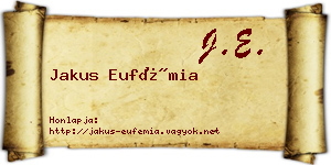 Jakus Eufémia névjegykártya